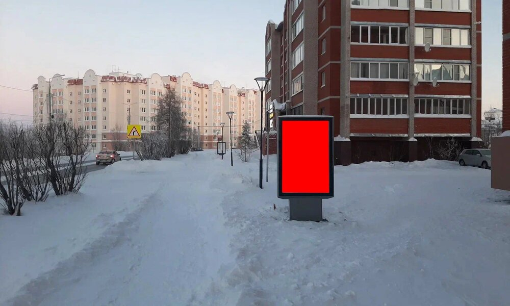 Фотография рекламного носителя, тип: Остановка 1.8x1.2, адрес: Республики ул., д.62, поз.2, Салехард, Ямало-Ненецкий автономный округ, Россия. Сторона А1-А6 №1075671