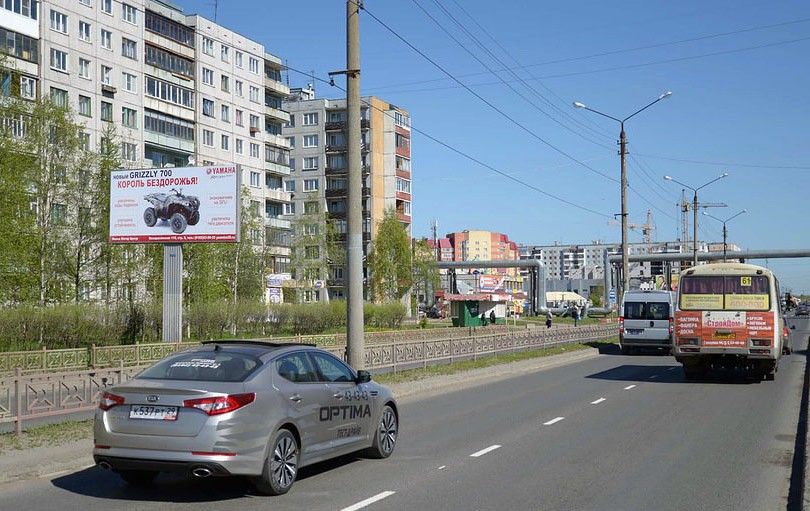 Фотография рекламного носителя, тип: Билборд 3x6, адрес: Галушина ул., д.11, Архангельск, Архангельская область, Россия. Сторона Б №667144