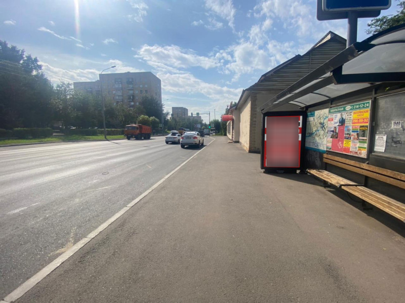 Фотография рекламного носителя, тип: Остановка 1.8x1.2, адрес: Свердловская ул., д.31, Красноярск, Красноярский край, Россия. Сторона А №1029704