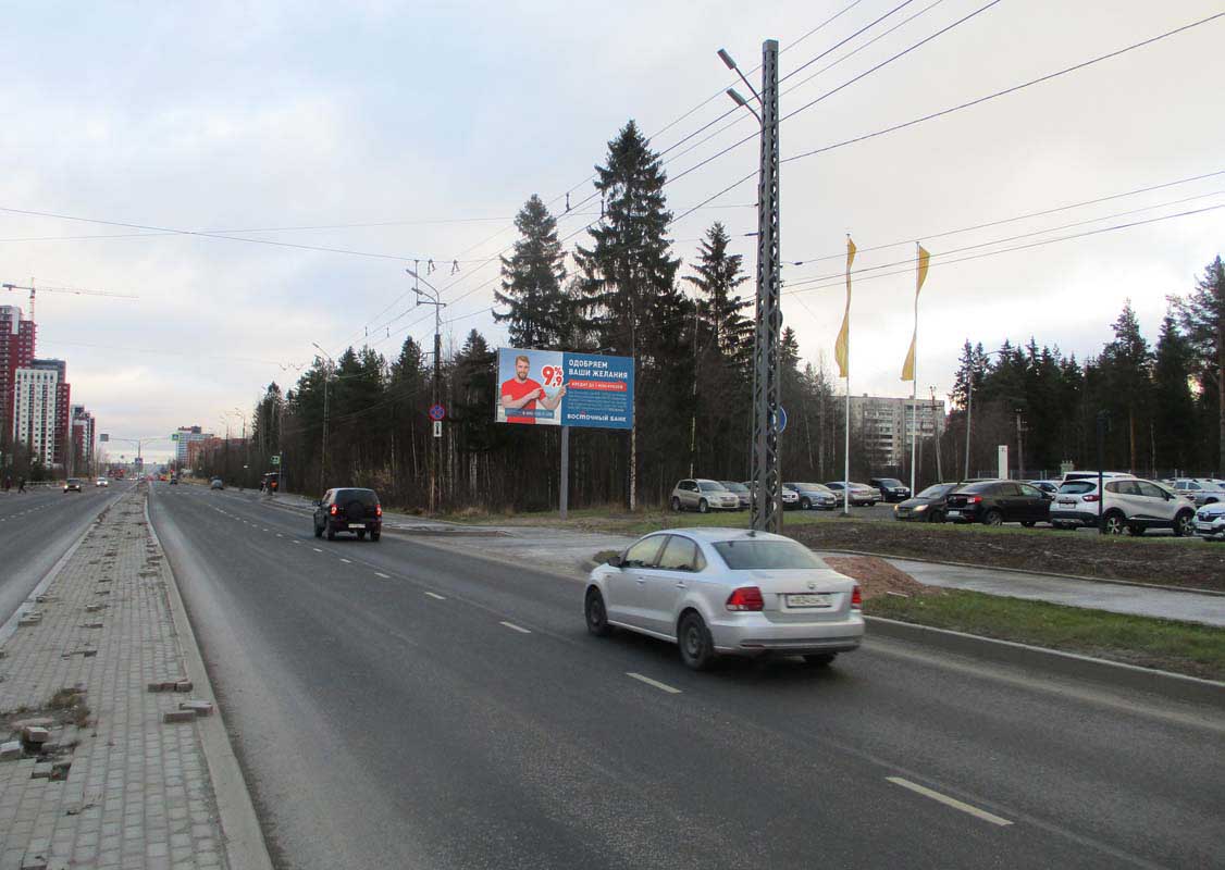 Фотография рекламного носителя, тип: Билборд 3x6, адрес: Чапаева ул. Х Лесной пр-т., Петрозаводск, Республика Карелия, Россия. Сторона A №848650