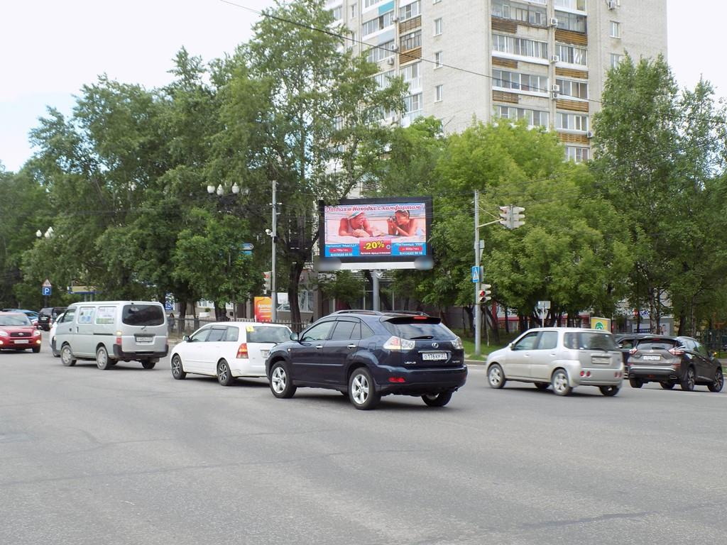 Фотография рекламного носителя, тип: Билборд 3x6, адрес: Ленина ул. Х Пушкина ул., Хабаровск, Хабаровский край, Россия. Сторона Аh1-Аh4 №992764
