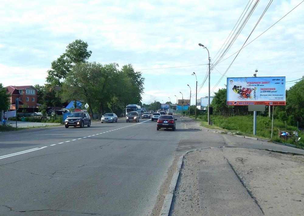 Фотография рекламного носителя, тип: Билборд 3x6, адрес: Воронежское ш. Х Казбекская ул., Хабаровск, Хабаровский край, Россия. Сторона А1 №293596