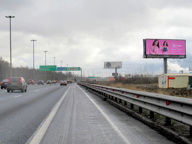 Фотография рекламного носителя, тип: Суперсайт 5x15, адрес: КАД, 49 700м, Ленинградская область, Россия. Сторона A №604774