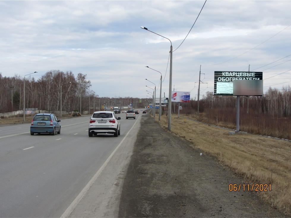 Фотография рекламного носителя, тип: Билборд 3x6, адрес: Западное ш., поворот на Западный п., поз.1, Челябинск, Челябинская область, Россия. Сторона А №1013628