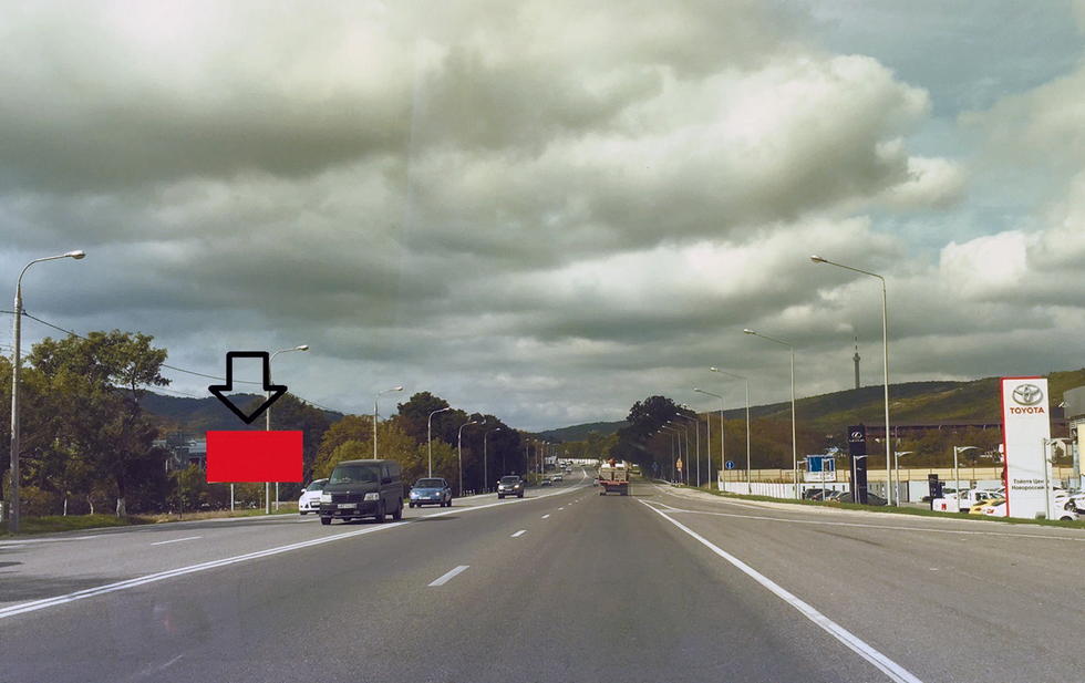 Фотография рекламного носителя, тип: Билборд 3x6, адрес: Краснодар-Новороссийск а/д А-146, 8 700м, Новороссийск, Краснодарский край, Россия. Сторона Б №1021068