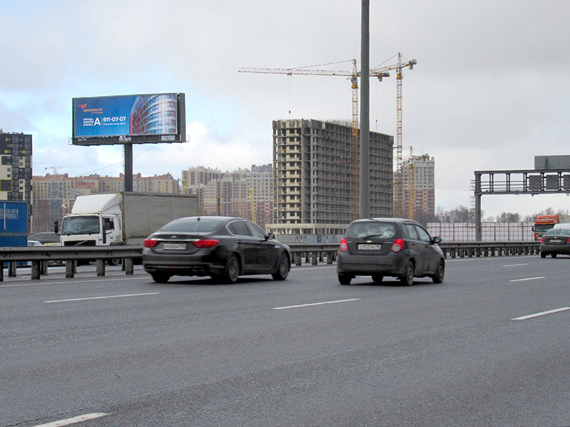 Фотография рекламного носителя, тип: Суперсайт 5x15, адрес: КАД, 49 550м, Ленинградская область, Россия. Сторона B №604771
