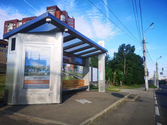 Фотография рекламного носителя, тип: Остановка, адрес: Бринского ул., ост. 3-й микрорайон Верхних Печёр, поз.2, Нижний Новгород, Нижегородская область, Россия. Сторона B1-В10 №871995