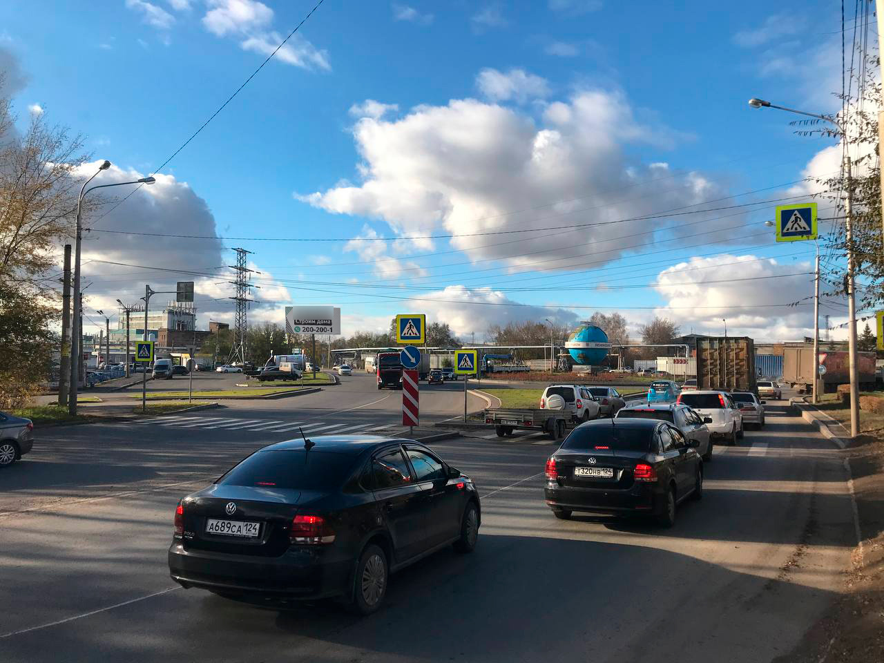 Фотография рекламного носителя, тип: Билборд 3x6, адрес: Глинки пр-т., д.51, на кольце, Красноярск, Красноярский край, Россия. Сторона Б №1005298