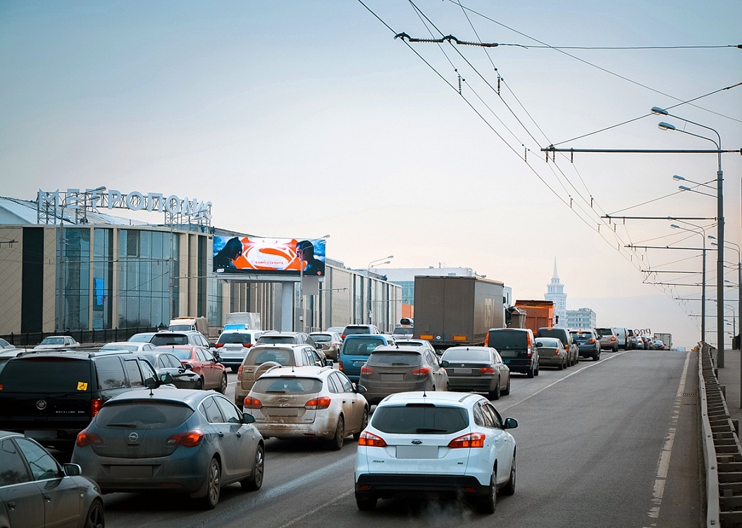 Фотография рекламного носителя, тип: Суперсайт 5x15, адрес: Ленинградское ш., д.16-20, Москва, Россия. Сторона Bh1-Bh4 №939910