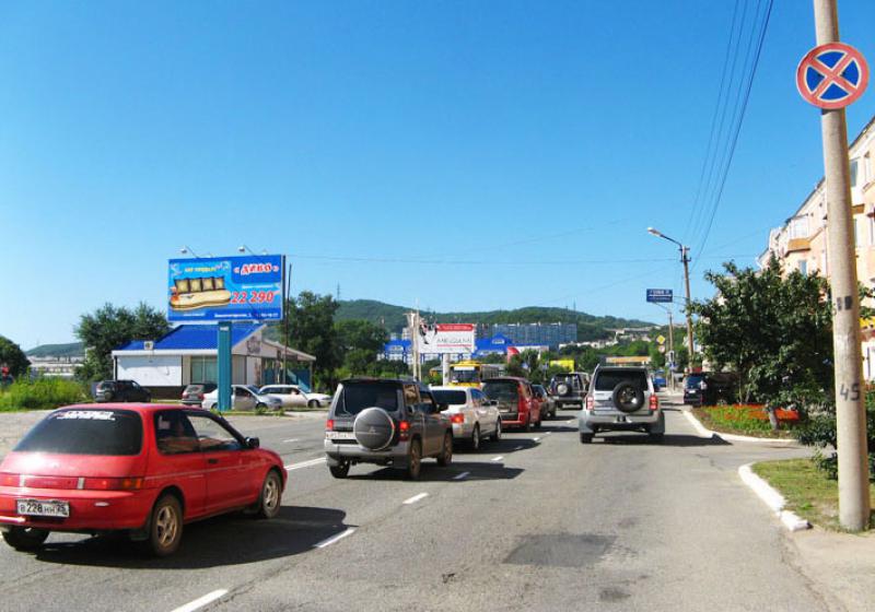 Фотография рекламного носителя, тип: Билборд 3x6, адрес: Находкинский пр-т., д.104, Находка, Приморский край, Россия. Сторона Б №407392