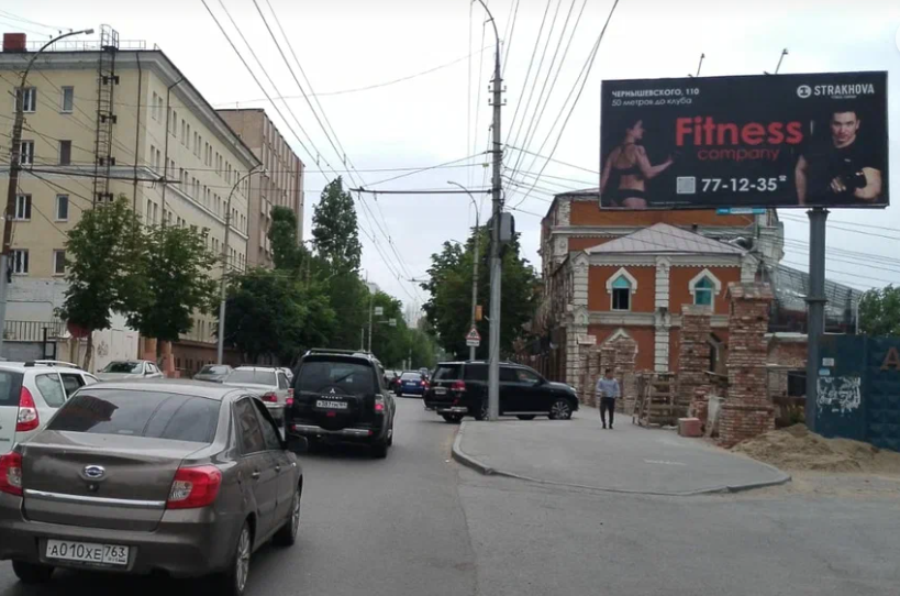 Фотография рекламного носителя, тип: Билборд 3x6, адрес: Чернышевского ул., д.110, Саратов, Саратовская область, Россия. Сторона А №717947