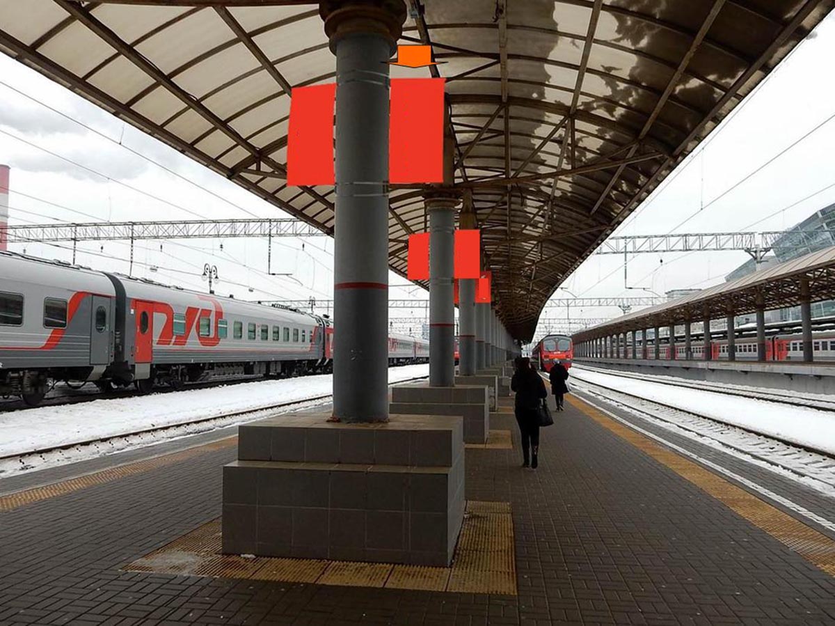 Фотография рекламного носителя, тип: Флаг, адрес: Киевского вокзала пл., д.1, путь №5, поз.150, Москва, Россия. Сторона А №985207