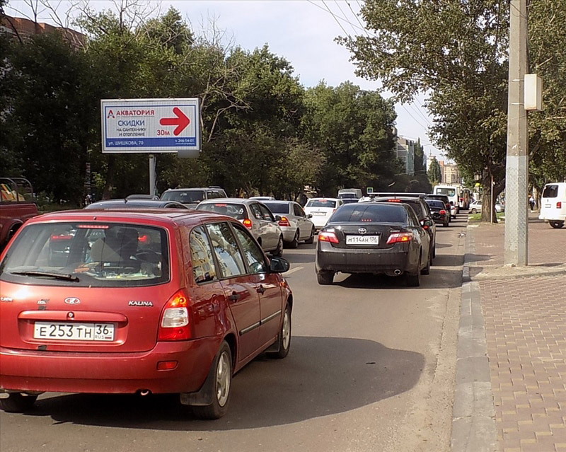 Фотография рекламного носителя, тип: Билборд 3x6, адрес: Шишкова ул., д.70, Воронеж, Воронежская область, Россия. Сторона Б1-Б3 №596200