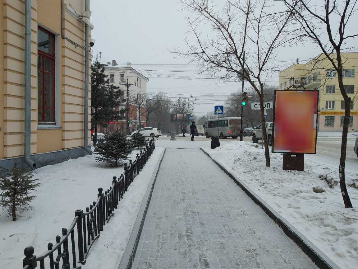 Фотография рекламного носителя, тип: Ситиформат 1.8x1.2, адрес: Волочаевская ул., д.155 Х Муравьева-Амурского ул., Хабаровск, Хабаровский край, Россия. Сторона А №971669