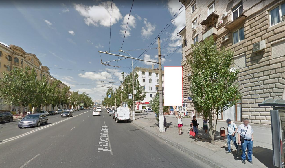 Фотография рекламного носителя, тип: Панель-кронштейн, адрес: Комсомольская ул., ост. Дом Техники, поз.1, Волгоград, Волгоградская область, Россия. Сторона A №1096166