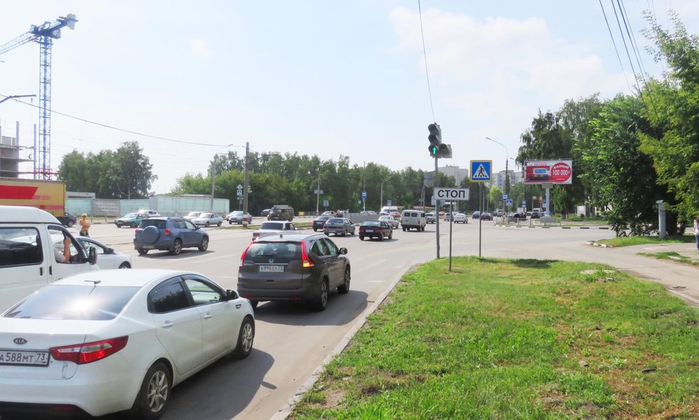 Фотография рекламного носителя, тип: Билборд 3x6, адрес: Полбина ул. Х Октябрьская ул., Ульяновск, Ульяновская область, Россия. Сторона A №690104
