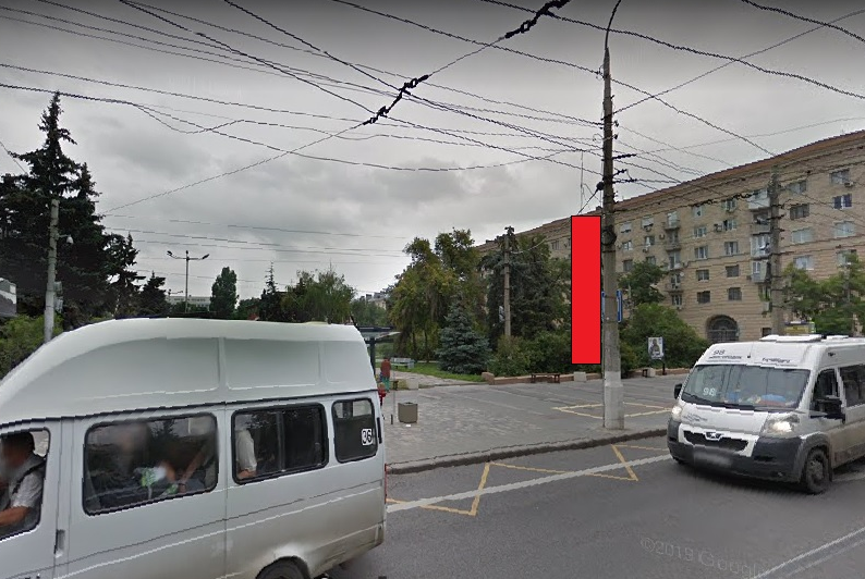 Фотография рекламного носителя, тип: Панель-кронштейн, адрес: Ленина пр-т., ост. Порт-Саида ул., Волгоград, Волгоградская область, Россия. Сторона A №1096144