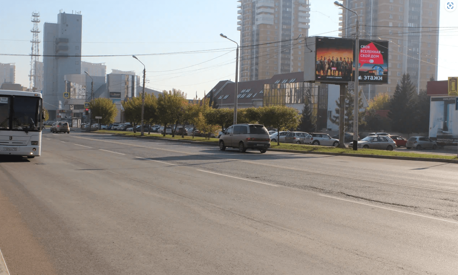 Фотография рекламного носителя, тип: Билборд 3x6, адрес: Взлетная ул., д.13, Красноярск, Красноярский край, Россия. Сторона А1-А10 №820653