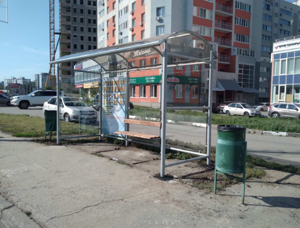Фотография рекламного носителя, тип: Остановка 1.8x1.2, адрес: Георгия Димитрова ул. Х Тополей ул., Самара, Самарская область, Россия. Сторона В1 №1079402