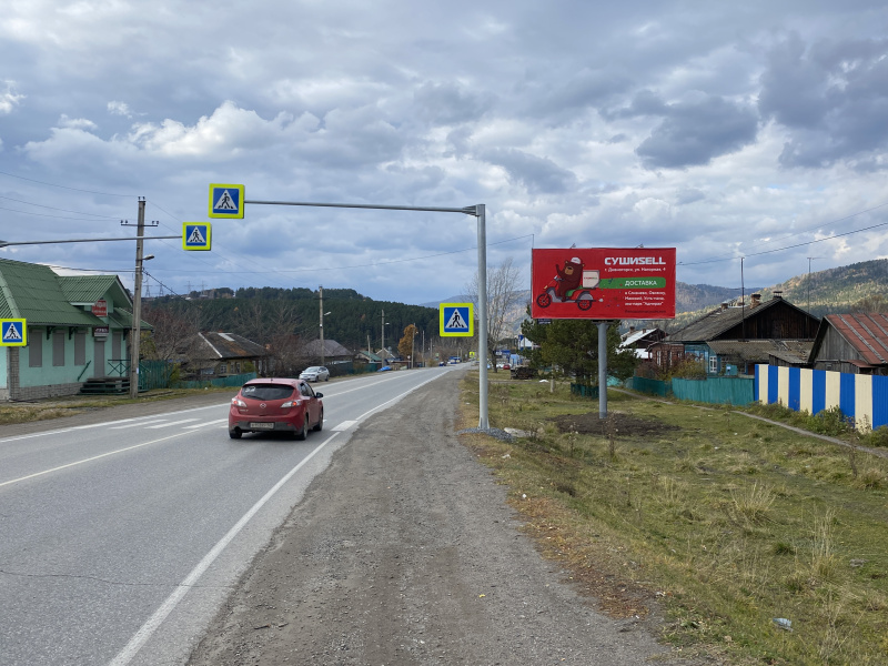 Фотография рекламного носителя, тип: Билборд 3x6, адрес: Усть-Мана пос., Шоссейная ул., д.7, Красноярск, Красноярский край, Россия. Сторона A №1007581