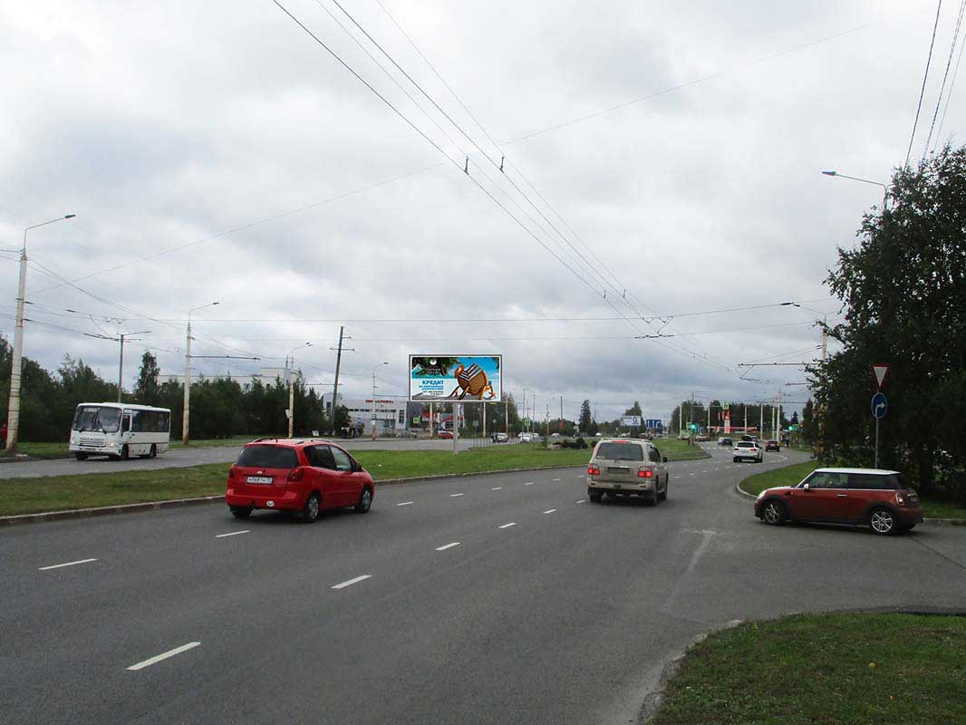 Фотография рекламного носителя, тип: Билборд 3x6, адрес: Лососинское ш., д.34, корп.1, Петрозаводск, Республика Карелия, Россия. Сторона А2 №848570