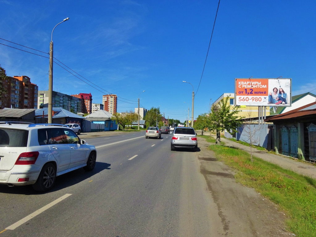 Фотография рекламного носителя, тип: Билборд 3x6, адрес: Интернациональная ул., д.16, Тюмень, Тюменская область, Россия. Сторона А №354247