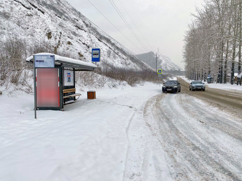 Фотография рекламного носителя, тип: Остановка 1.8x1.2, адрес: Лесная ул., д.85, поз.1, Красноярск, Красноярский край, Россия. Сторона Б №1097989