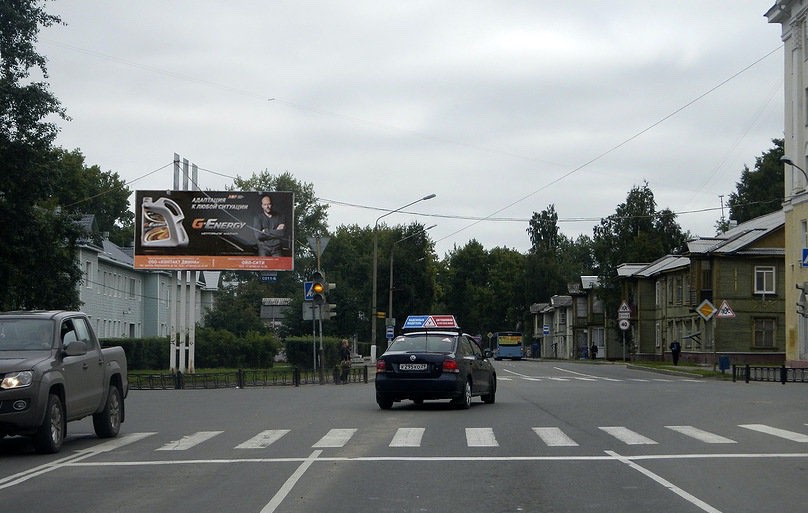 Фотография рекламного носителя, тип: Билборд 3x6, адрес: Советская ул., д.46, Северодвинск, Архангельская область, Россия. Сторона Б1-Б3 №667826