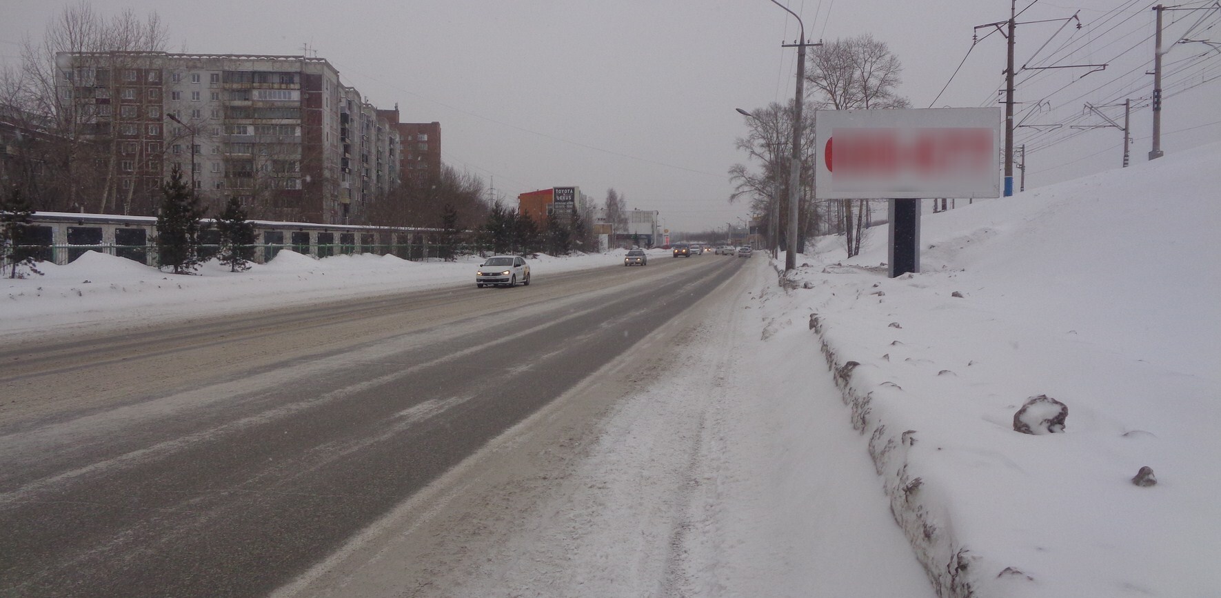 Фотография рекламного носителя, тип: Билборд 3x6, адрес: Транспортная ул., д.75, Новокузнецк, Кемеровская область, Россия. Сторона A №1058163