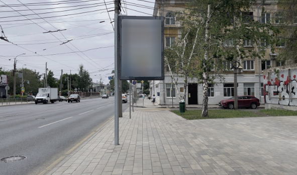 Фотография рекламного носителя, тип: Панель-кронштейн, адрес: Мичурина ул., д.46 Х Владимирская ул., поз.1, Самара, Самарская область, Россия. Сторона А №1079996