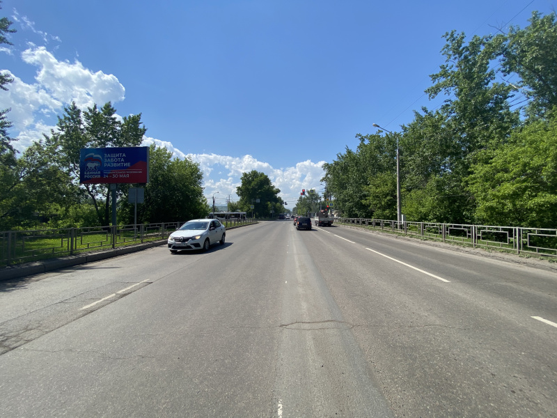 Фотография рекламного носителя, тип: Билборд 3x6, адрес: Волжская ул., д.51, Красноярск, Красноярский край, Россия. Сторона Б №780164
