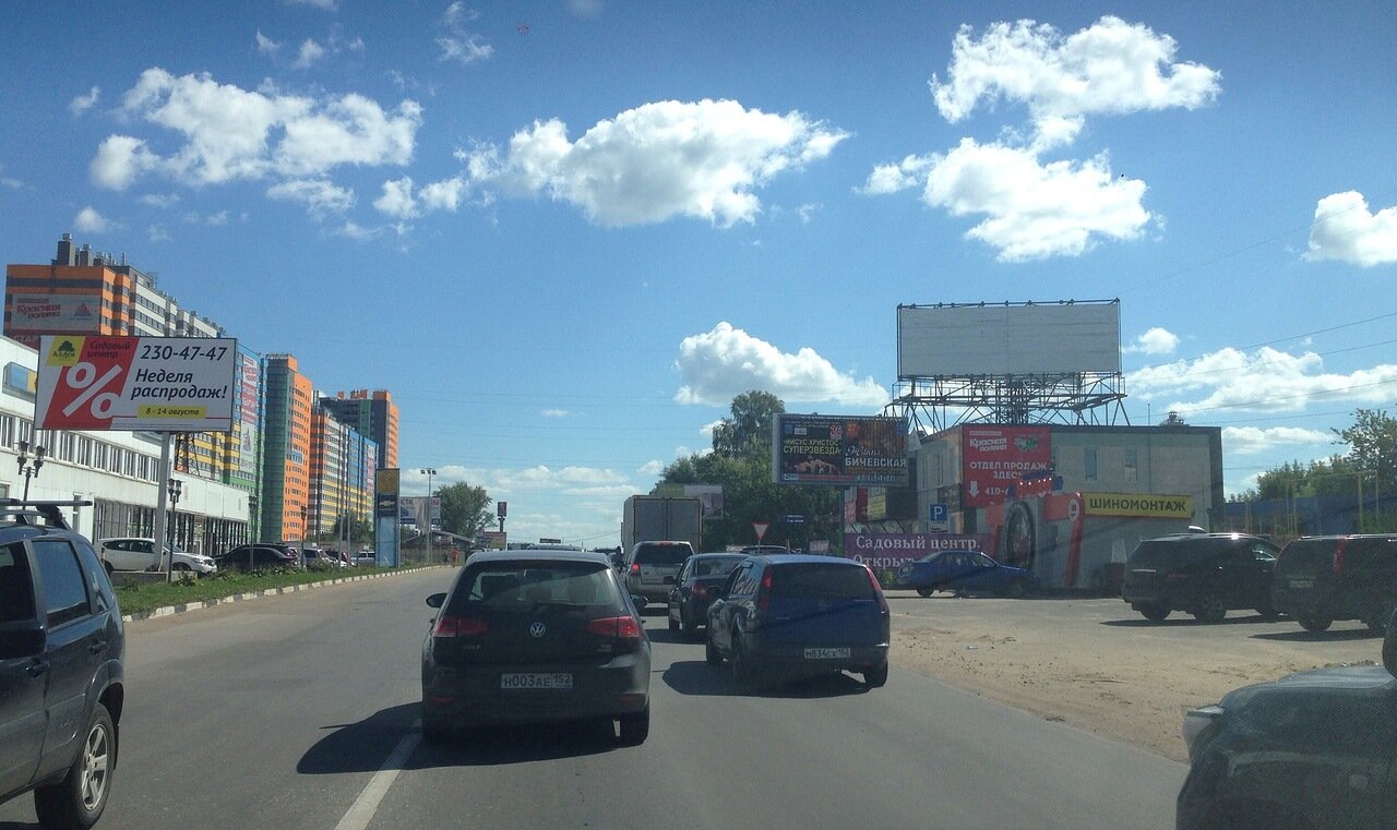 Фотография рекламного носителя, тип: Суперсайт 4x12, адрес: Казанское ш., д.27/1, выезд из Н.Новгорода, Нижегородская область, Россия. Сторона A №1088599