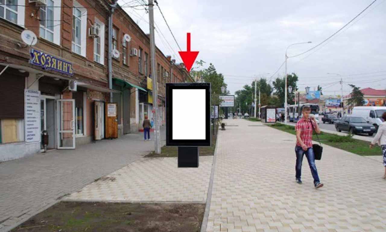 Фотография рекламного носителя, тип: Ситиформат 1.8x1.2, адрес: Платовский пр-т., между Маяковского ул. и Б.Хмельницкого ул. Поз.10, Новочеркасск, Ростовская область, Россия. Сторона Б №1093431