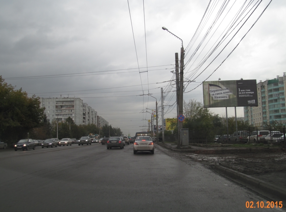 Фотография рекламного носителя, тип: Билборд 3x6, адрес: Металлургов пр-т., д.65 Х Краснодарская ул., Красноярск, Красноярский край, Россия. Сторона А №417737