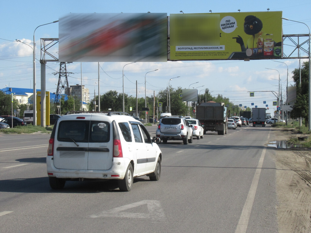 Фотография рекламного носителя, тип: Билборд 3x6, адрес: Историческая ул., д.154, Волгоград, Волгоградская область, Россия. Сторона А2 №1000621