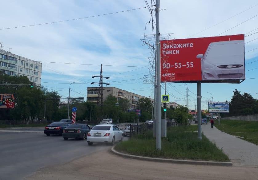 Фотография рекламного носителя, тип: Билборд 3x6, адрес: Пионерская ул. Х Ладожская ул., д.25, Хабаровск, Хабаровский край, Россия. Сторона А №498044