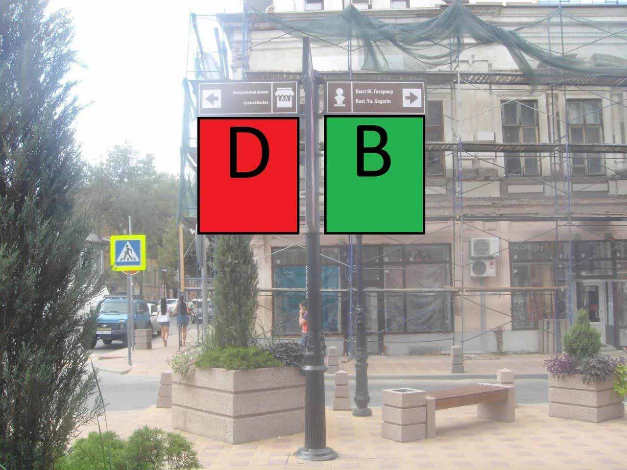 Фотография рекламного носителя, тип: Дорожный указатель, адрес: Серафимовича ул., д.79 X Семашко пер., Ростов-на-Дону, Ростовская область, Россия. Сторона Б2 №1087138