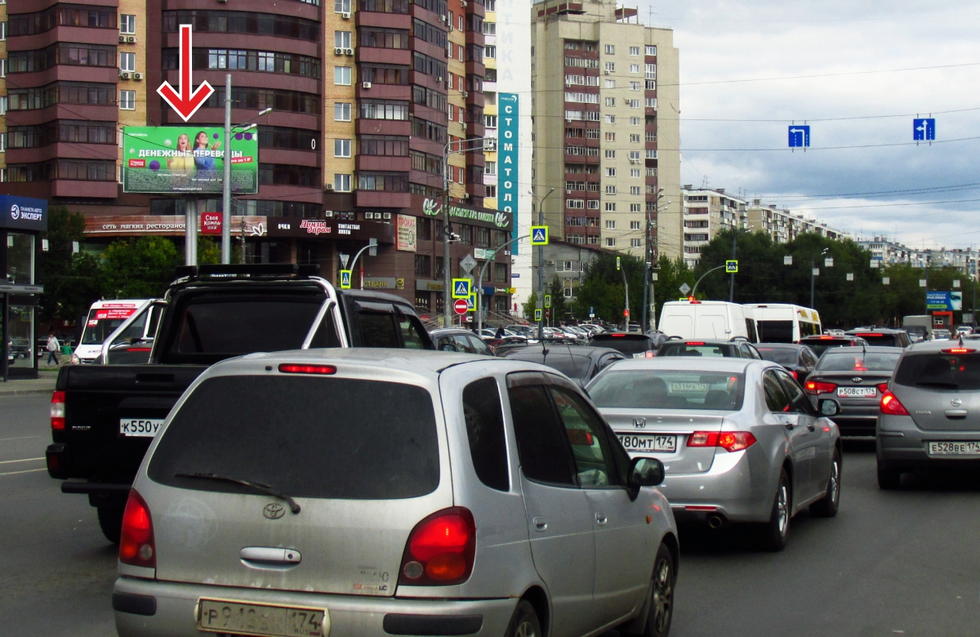 Фотография рекламного носителя, тип: Билборд 3x6, адрес: Бр.Кашириных ул. Х Чичерина ул., Челябинск, Челябинская область, Россия. Сторона В №376870