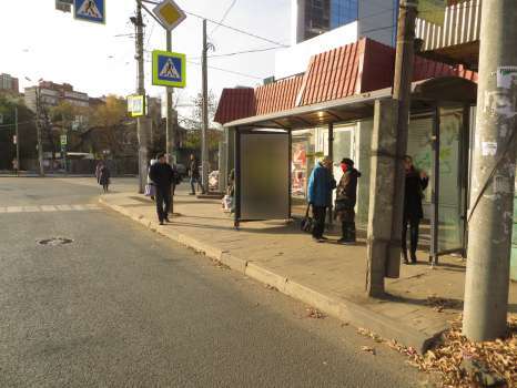 Фотография рекламного носителя, тип: Остановка 1.8x1.2, адрес: Арцыбушевская ул., д.106, Самара, Самарская область, Россия. Сторона А №664224