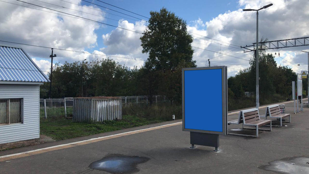 Фотография рекламного носителя, тип: Ситиформат 1.8x1.2, адрес: Дедовск ст., на платформе перед турникетной зоной, правая часть платформы, Московская область, Россия. Сторона А1 №941660