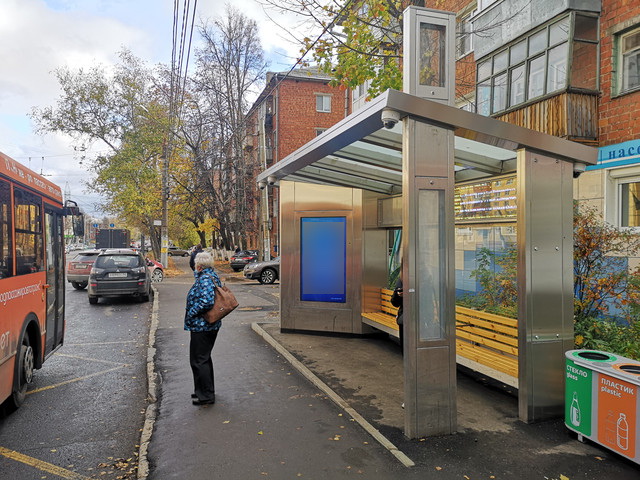 Фотография рекламного носителя, тип: Остановка, адрес: Бекетова ул., ост. Горловская ул., поз.3, Нижний Новгород, Нижегородская область, Россия. Сторона A+B №869855