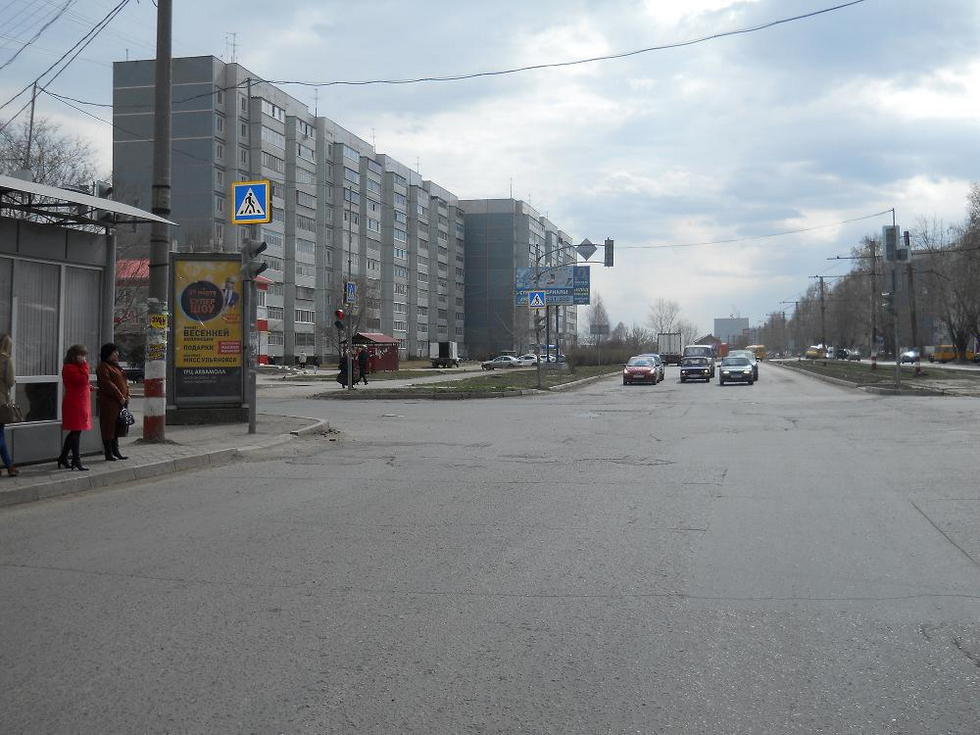 Фотография рекламного носителя, тип: Пиллар 3x1.4, адрес: Рябиква ул. Х Отрадная ул., Ульяновск, Ульяновская область, Россия. Сторона А2 №1027703