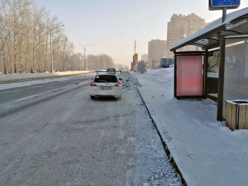 Фотография рекламного носителя, тип: Остановка 1.8x1.2, адрес: Калинина ул. X Норильской ул., д.2г, Красноярск, Красноярский край, Россия. Сторона А №1097887
