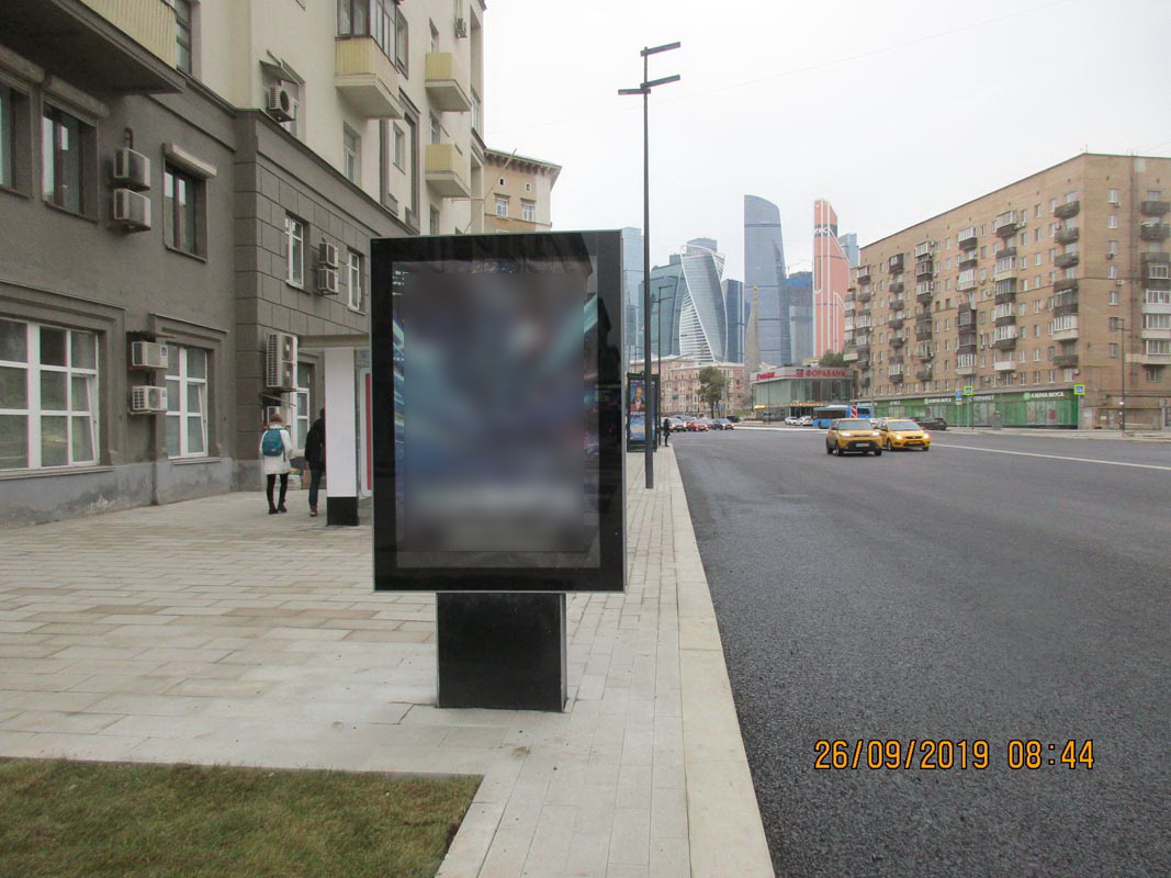 Фотография рекламного носителя, тип: Ситиформат 1.8x1.2, адрес: Дорогомиловская Б. ул., д.5, поз.2, Москва, Россия. Сторона B №771323