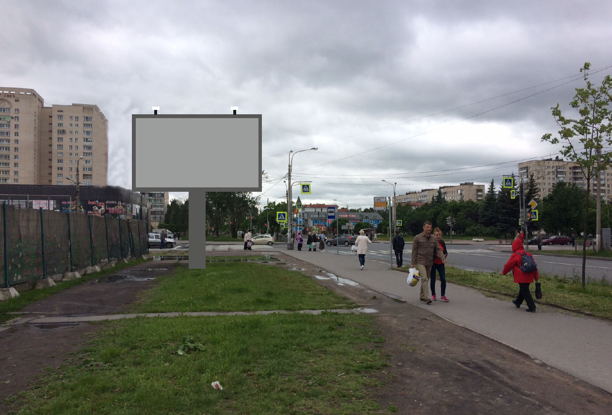 Фотография рекламного носителя, тип: Билборд 3x6, адрес: Пролетарская ул., д.38 Х Веры Слуцкой ул., Санкт-Петербург, Россия. Сторона Б №680905
