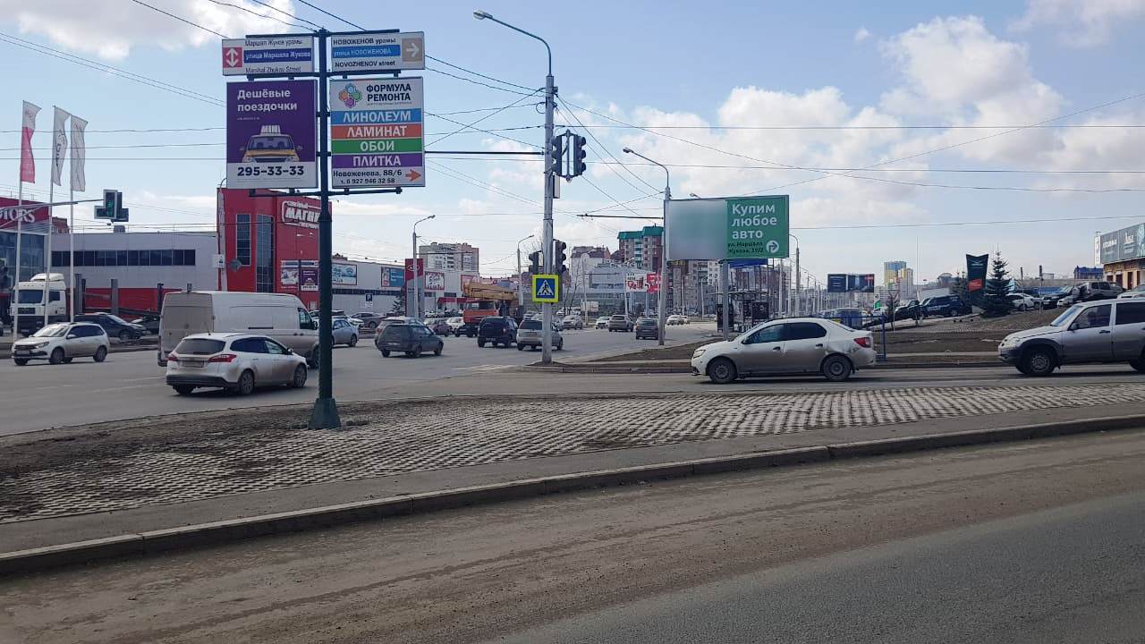 Фотография рекламного носителя, тип: Билборд 3x6, адрес: Маршала Жукова ул., д.45, Уфа, Республика Башкортостан, Россия. Сторона А №848942