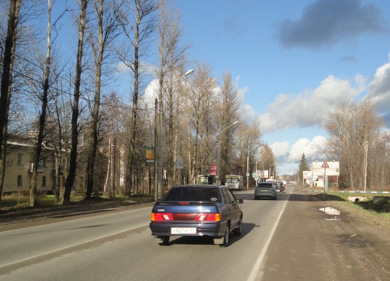 Фотография рекламного носителя, тип: Панель-кронштейн, адрес: Кузьмолово п., Ленинградское ш., д.4, Ленинградская область, Россия. Сторона ЛС №812400
