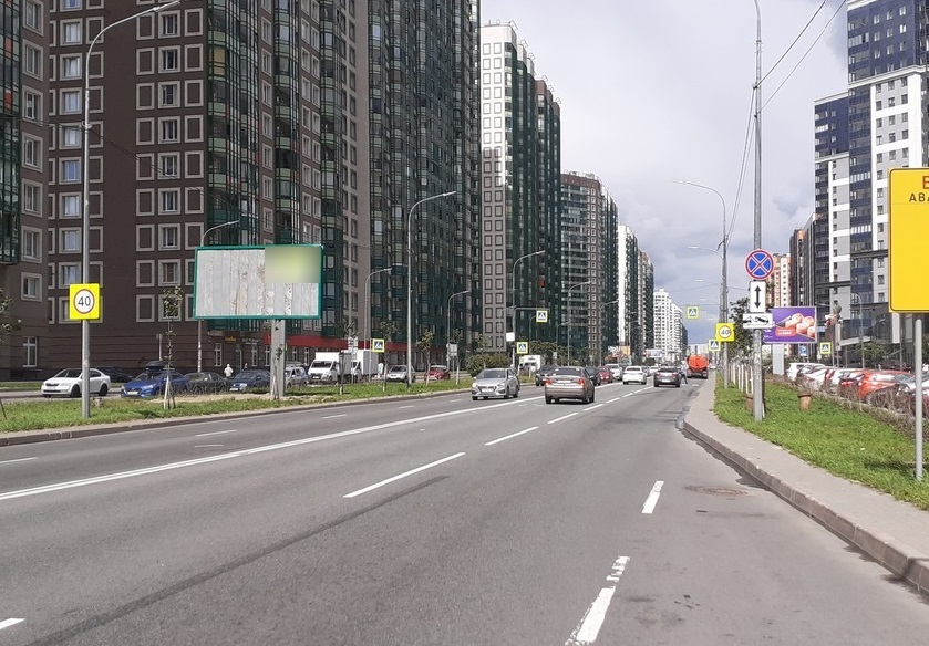 Фотография рекламного носителя, тип: Билборд 3x6, адрес: Мурино г., Шувалова ул., д.1, поз.2, Санкт-Петербург, Россия. Сторона Б №1047152