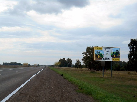 Фотография рекламного носителя, тип: Билборд 3x6, адрес: Тюмень - Омск а/д., 600 550м, Омск, Омская область, Россия. Сторона A №382284