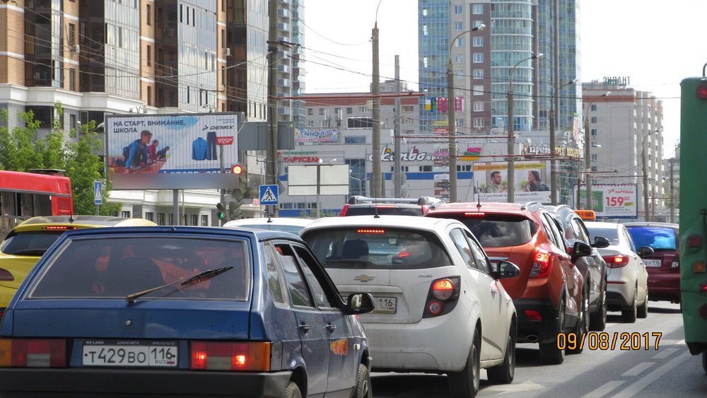 Фотография рекламного носителя, тип: Билборд 3x6, адрес: Фучика ул., д.92а Х Ломжинская ул., Казань, Республика Татарстан, Россия. Сторона Б №761290